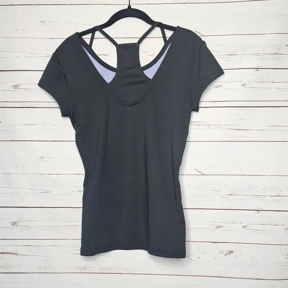 Nike Black Strappy Cap Sleeve Athletic Top - Picture 7 of 9